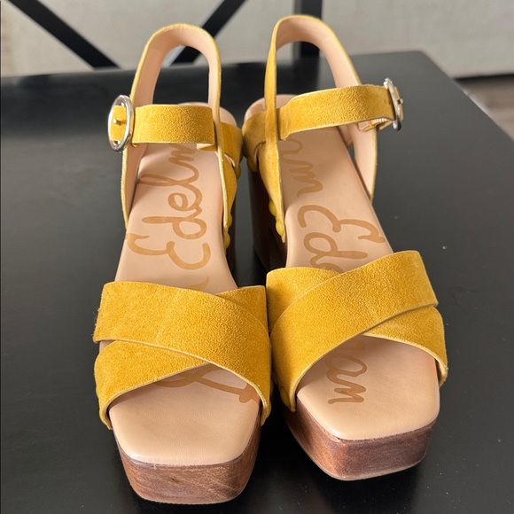 Sam Edelman Yellow Platform Clogs - Picture 3 of 5
